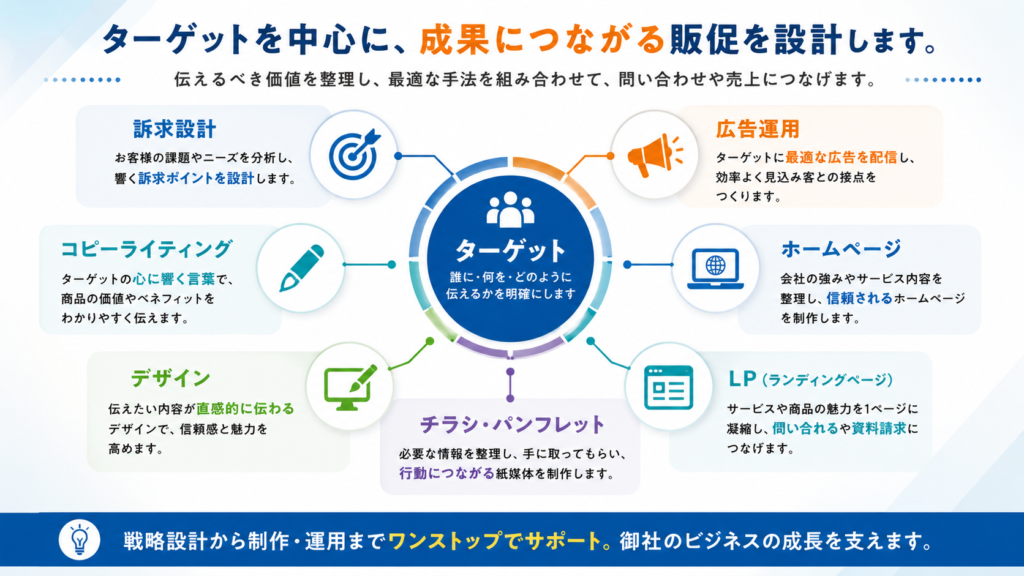 ワードメーカーが大切にしていること、マーケティング戦略の概念図