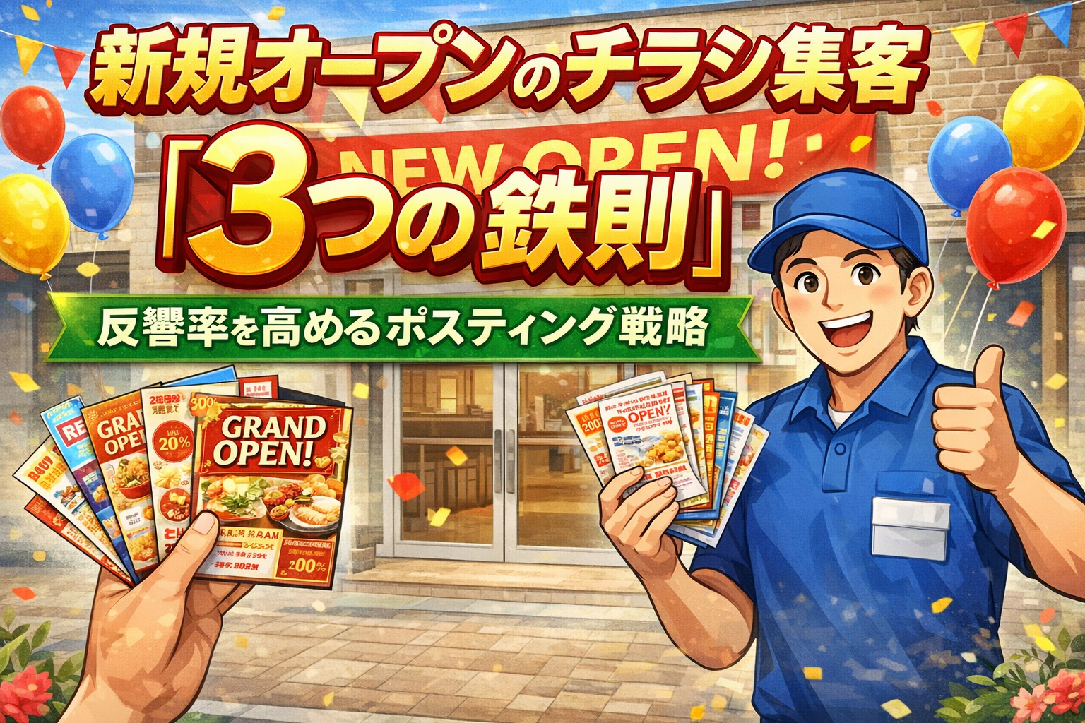 新規オープンのチラシ集客「3つの鉄則」反響率を高めるポスティング戦略